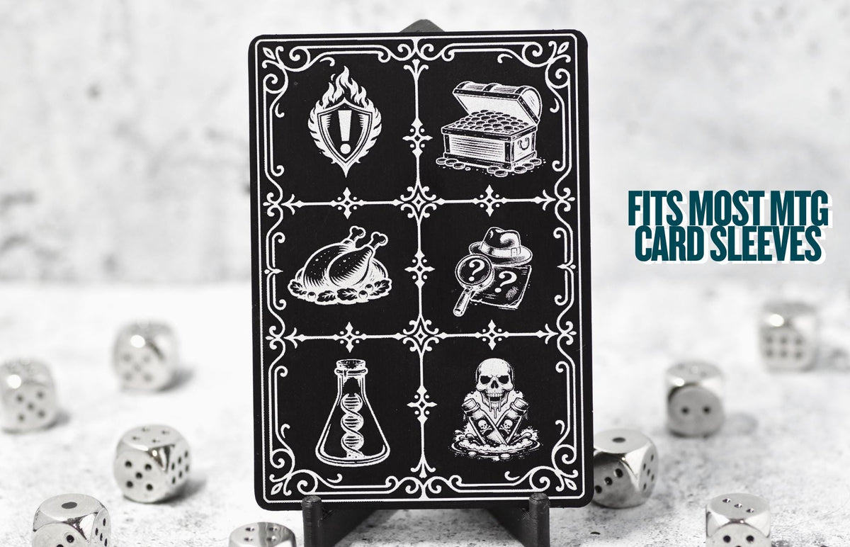 Metal MTG multi tracker | Clue - Treasure - Food - Mutagen - Poison - Priority | Laser Engraved Magic The Gathering Commander Proxy Token