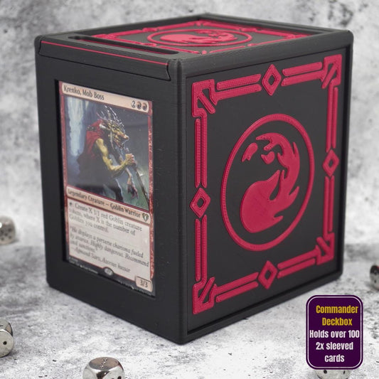 Commander Deck Box – 100+ Double Sleeved Cards, Token Storage, Magnetic Closure & Display Window