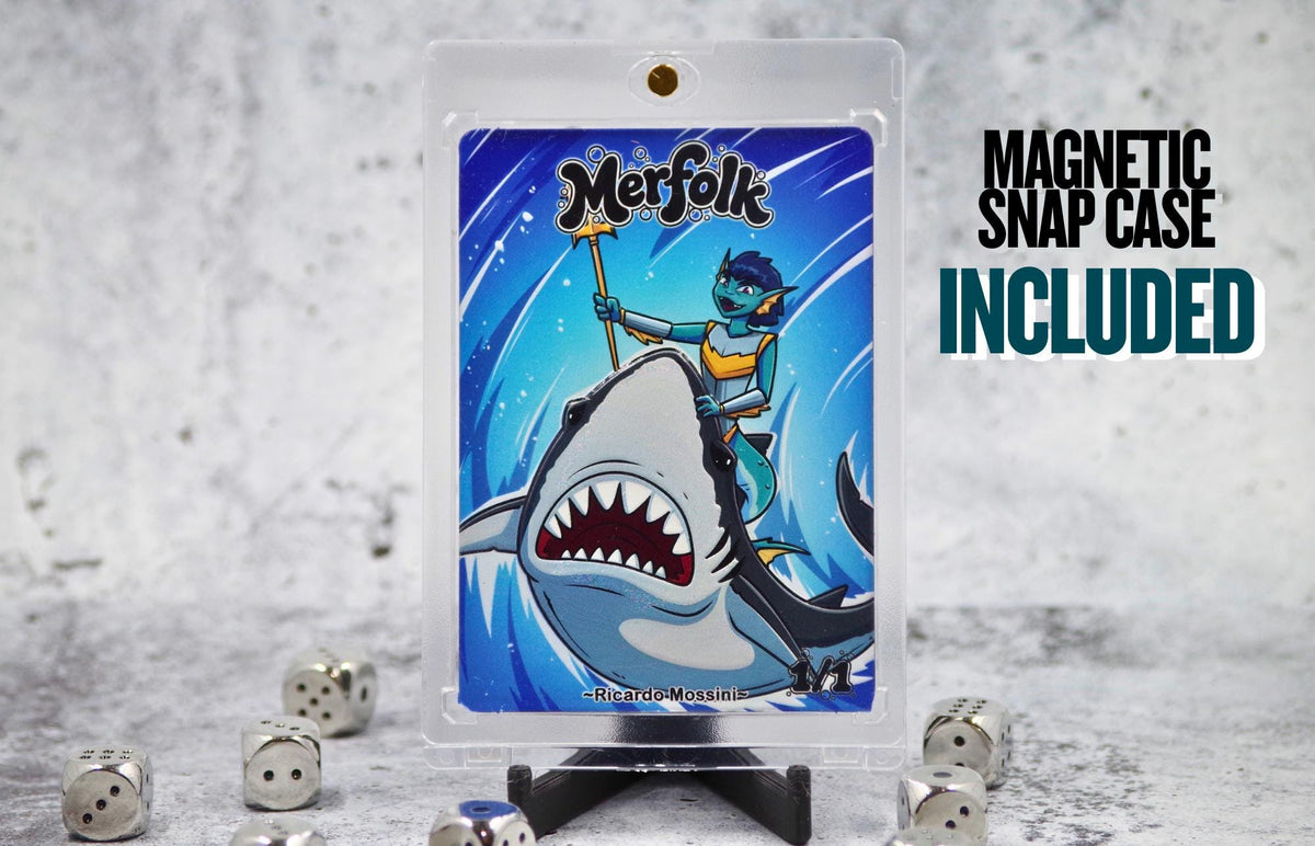 Metal Merfolk Token for MTG | Raised 3D UV Resin Artwork |