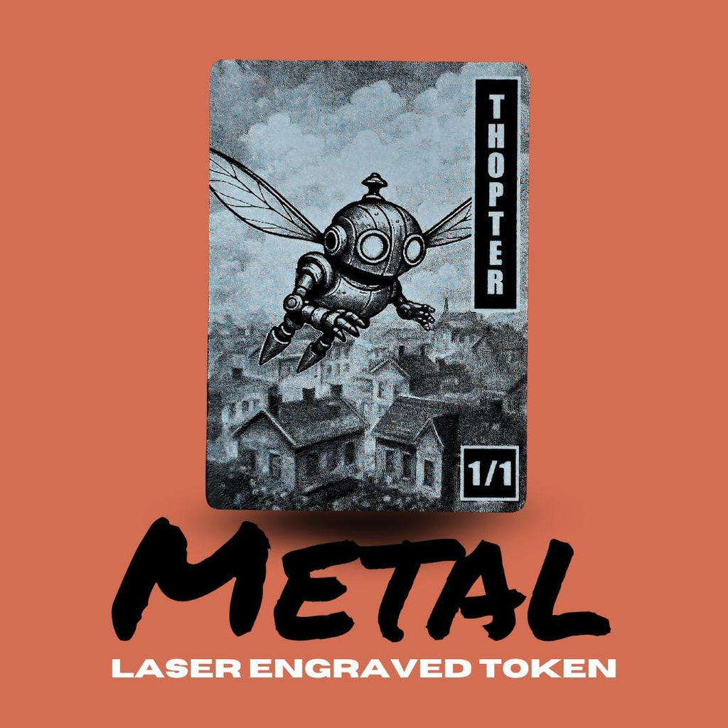 Metal Thopter Token MTG | Laser Engraved Magic The Gathering Commander Proxy Token