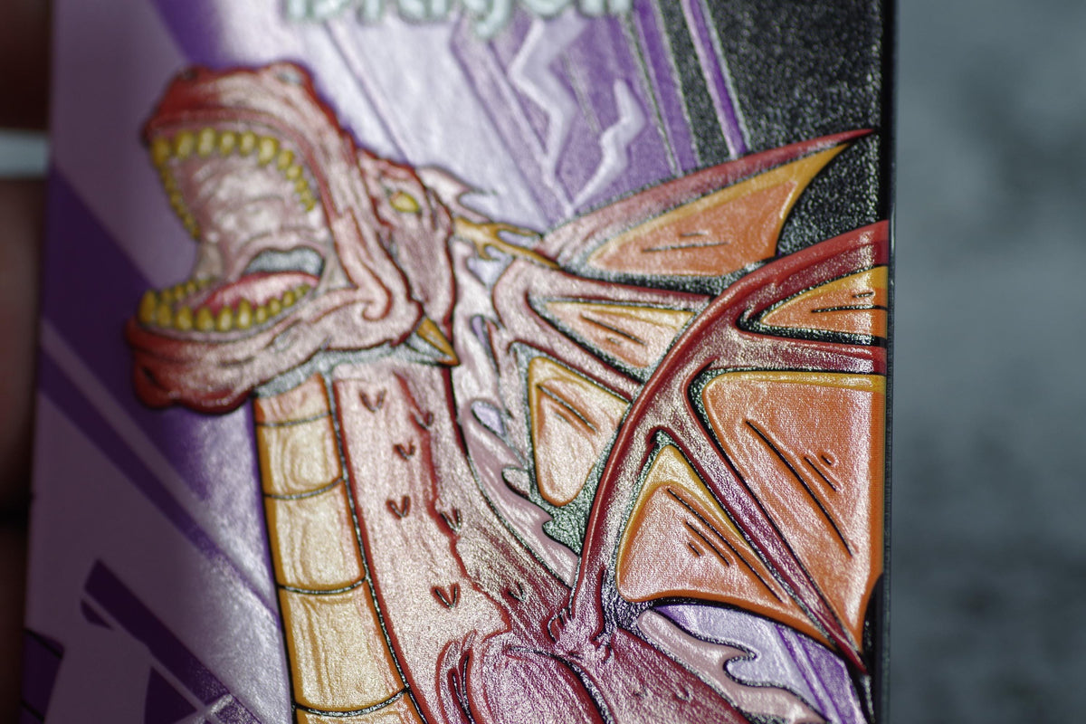Metal Dragon Token for MTG | Raised 3D UV Resin Artwork | Triple Commander Token