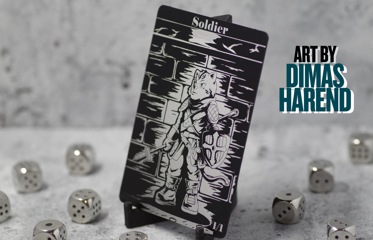 Metal Soldier Token MTG | Laser Engraved Magic The Gathering Commander Proxy Token