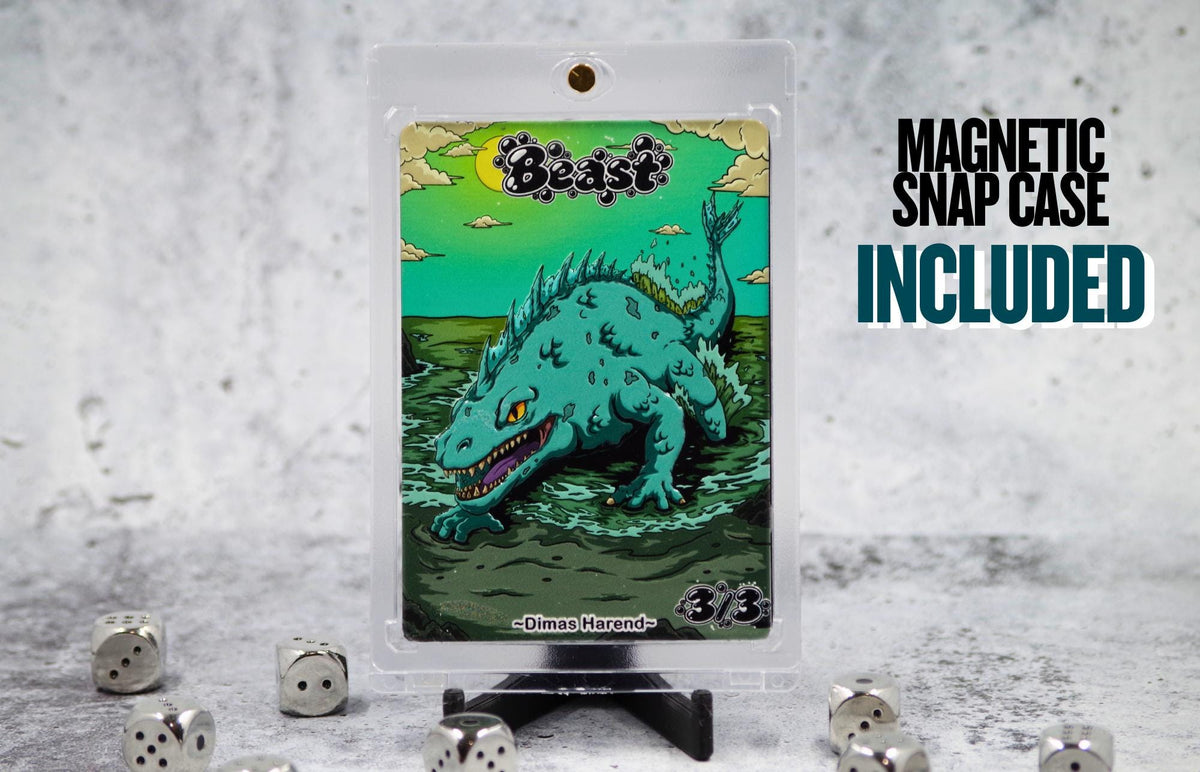 Metal Beast Token for MTG | Raised 3D UV Resin Artwork |