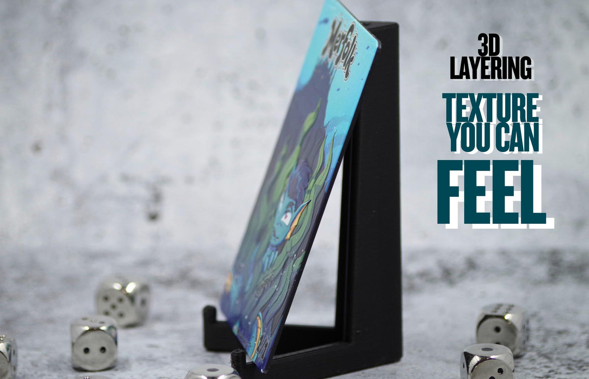 Metal Merfolk Token for MTG | Raised 3D UV Resin Artwork |
