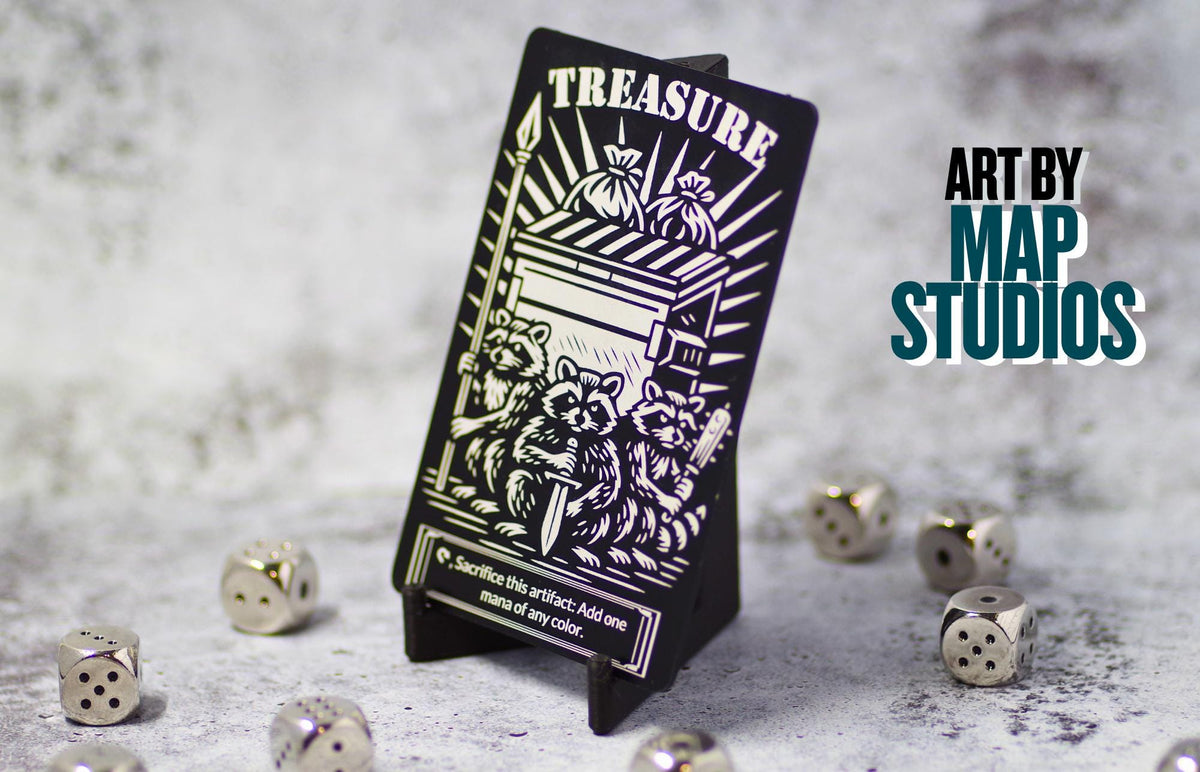 Metal Raccoon Treasure Token, MTG Magic The Gathering Accessory
