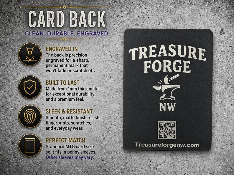 Custom Metal MTG Commander Proxy – 3D Raised Textured Magic the Gathering Card - Any Card Printed on Metal