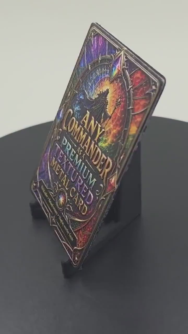 Custom Metal MTG Commander Proxy – 3D Raised Textured Magic the Gathering Card - Any Card Printed on Metal