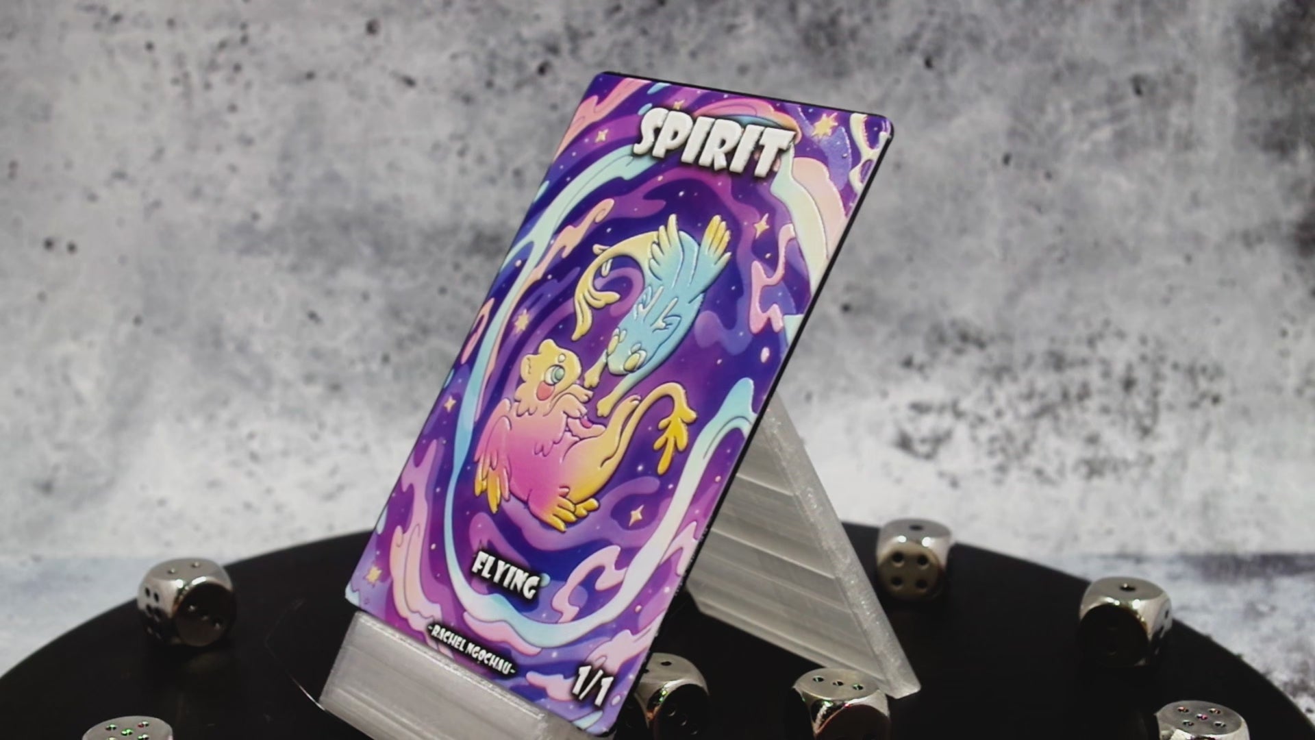 Textured Metal Spirit Token for MTG | Raised 3D UV Resin Artwork | Commander Token